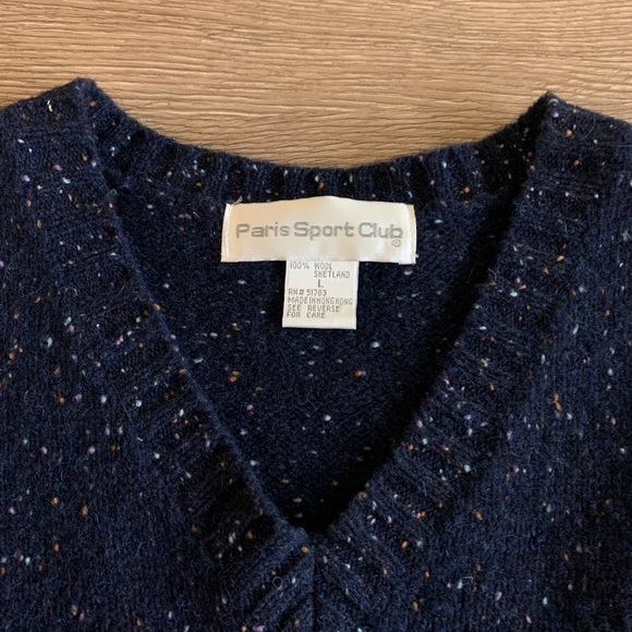 🦋 Vintage 70s Sweater Vest Navy Wool 🦋 - Picture 4 of 5